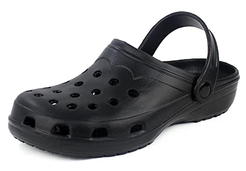 Zueco Sanitario Laboral Slipper, Zapatillas cómodas de Descanso, Zapatos de Casa de Talón Abierto para Hombre Mujer Unisex, Antideslizante Verano (Negro, Numeric_36)