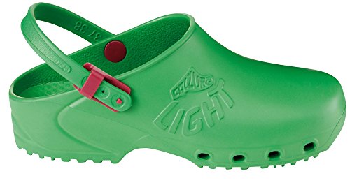 Zuecos profesionales sanitarios Calzuro, ligeros, con marcado CE, colores blanco, verde, lila, rosa, naranja, azul, negro Verde Size: 39 EU