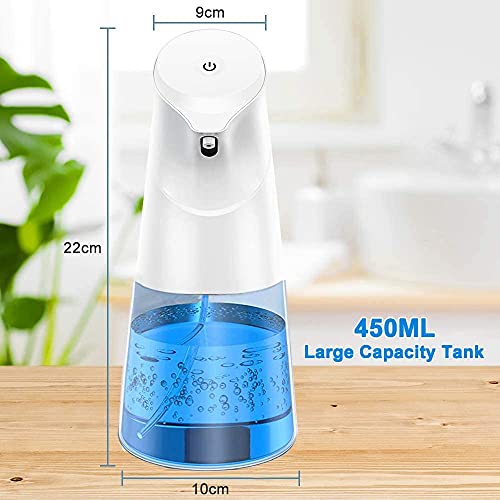 ZumYu Dispensador Hidroalcoholico Automatico, 450ML Gran Capacidad, Sin Contacto Dispensador de Desinfectante, Sensor de Infrarrojos, IPX4 Función impermeable, Adecuado para Cocina /Oficina/Hotel