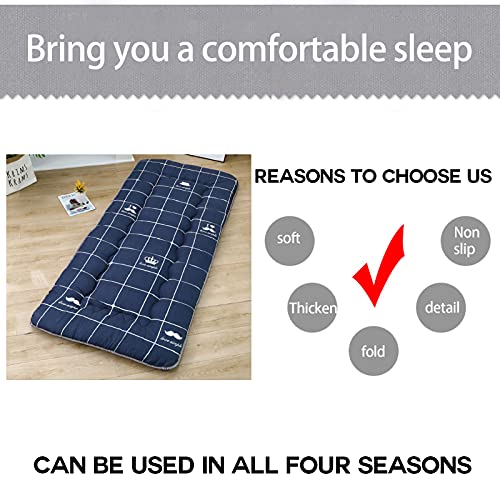 ZUSFUL Colchon Tatami Japones Suelo Plegable Espesar Colchón Acolchado Colchón Espuma De Memoria Respirable Colchón De Futón Víveres Estera para Dormir Tatami De Piso,90cm*190cm