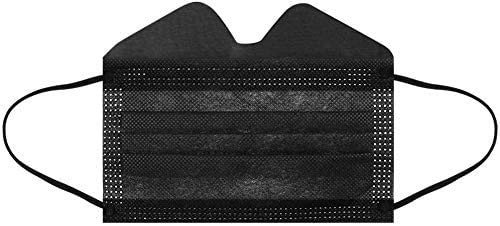 Zwinkle 30/50/100Pcs Advantageprotección Facial Negro de Una Sola Vez para Personas con Gafas, Bandanas Faciales Antivaho para Usuarios de Gafas, para Personas Que Usan Gafas (30, Negro)