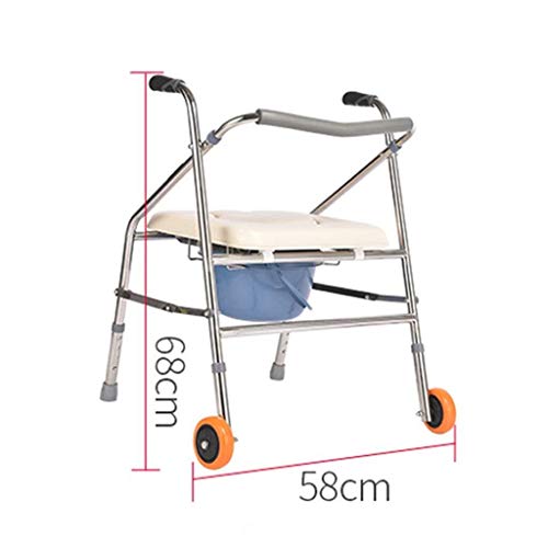 ZWJ-Taburete de baño 4-en-1 Plegable Silla con Orinal, Andador, Silla de baño, WC Asientos elevados for el Adecuado for Personas Mayores, la Mujer Embarazada for discapacitados en Persona