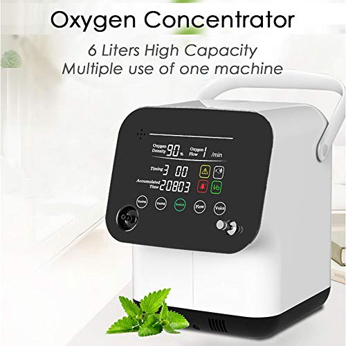 ZXLIFE@@ Concentrador De Oxígeno Portátil, 1-6l / Min Ajustable, Fácil De Transportar Y Operar, Control con Un Botón, Función De Atomización