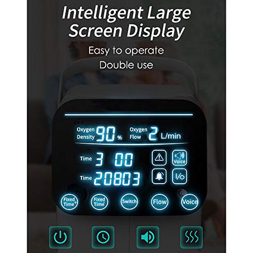 ZXLIFE@@ Concentrador De Oxígeno Portátil, 1-6l / Min Ajustable, Fácil De Transportar Y Operar, Control con Un Botón, Función De Atomización