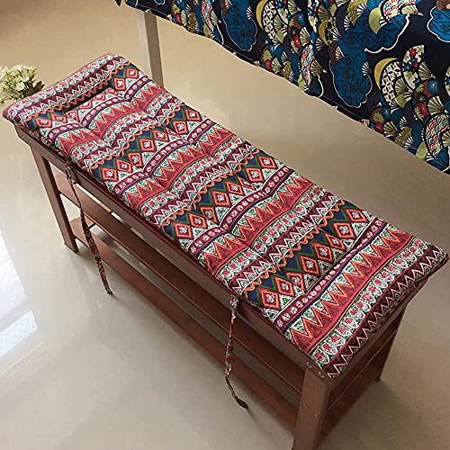 ZYBW Cojín para Silla,Cojín para Banco Suave y Transpirable para Exteriores,Respaldo Largo para Silla,Tapete para sofá con Cordones,Silla de Mimbre,Cojín para sofá Mecedora con toldo de jardín/So