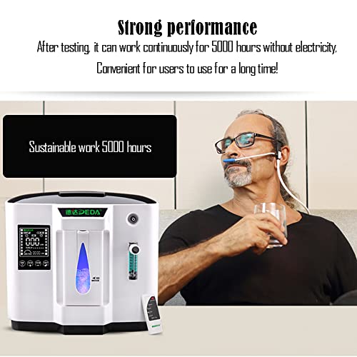ZYYH Concentrador portátil de oxígeno, generador de oxígeno atomizado, máquina de oxígeno Ajustable de Flujo de 1-6L / min para Uso doméstico y de Viaje, función de Momento