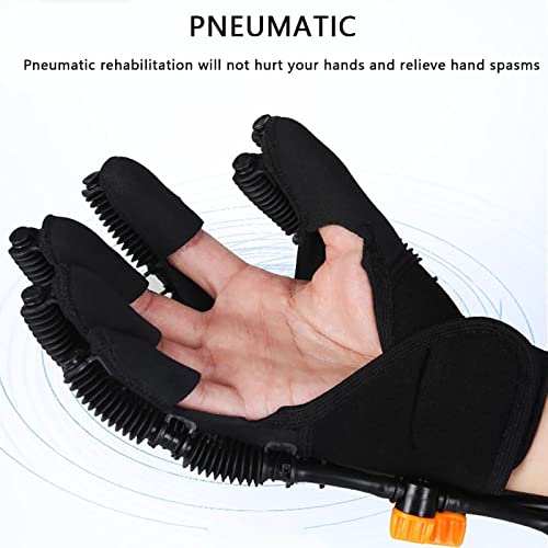 ZZBB Equipo de Entrenamiento de Muñeca para Dedos, Guantes de Robot de Rehabilitación, Entrenador de Dedos para Deterioro Funcional de la Mano/Hemiplejía/Férula de Mano,Right,M