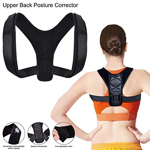 ZZDH Corrector Postura Espalda Clavícula Ajustable Postura Corrector Hombres Mujeres Parte Superior de la Espalda Hombro Soporte Lumbar Cinturón Corsé Corrección de la Postura
