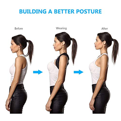 ZZDH Corrector Postura Espalda Clavícula Ajustable Postura Corrector Hombres Mujeres Parte Superior de la Espalda Hombro Soporte Lumbar Cinturón Corsé Corrección de la Postura