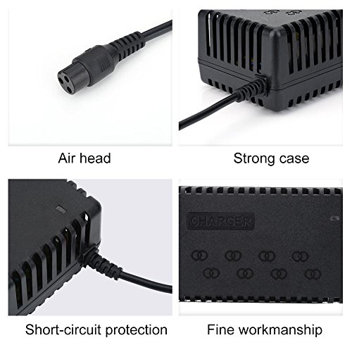 Acogedor Cargador, Cargador de Scooter, 24V 1.6A - 2.0A, Anti-Deformación, Buen Disipar El Calor, Proteccion contra Sobrecarga, Ligero, para Scooters de Bicicletas Eléctricas
