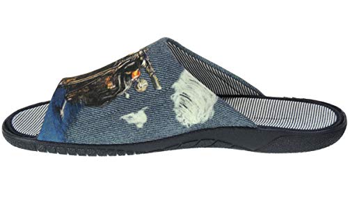 ALBEROLA-SEVILLAS Zapatilla Chinela Destalonada de IR por casa para Hombre | Motor Harley David-Son Azul Talla 43