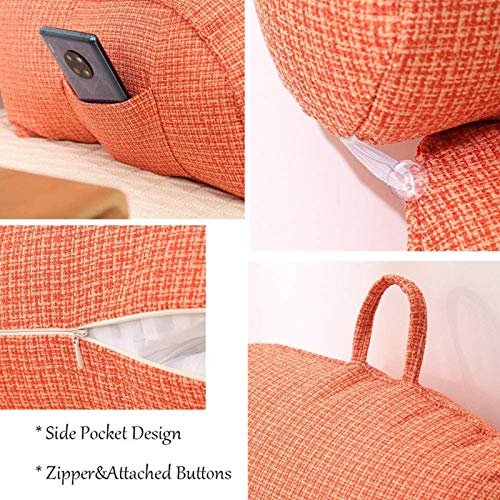 Almohada De Lectura Soporte De Cuello Extraíble Cojín con Brazos para Cama Sofá Almohada De Apoyo Lumbar para Relajado Leer D,75 * 40cm