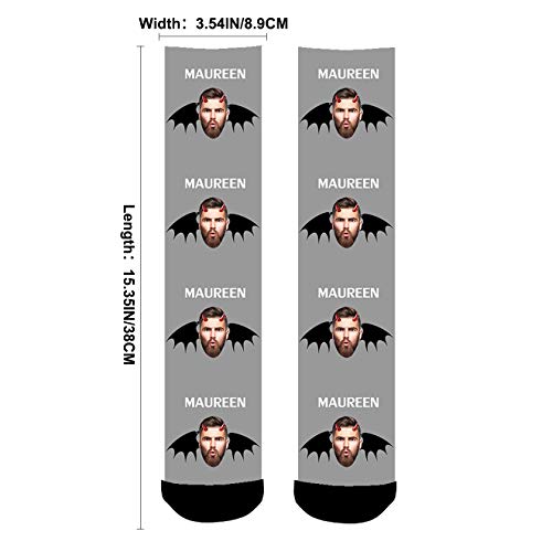 Aolun Calcetines Personalizados Con Fotos,Diablo de halloween,Ponga Su Cara En Calcetines Para Hombres, Mujeres