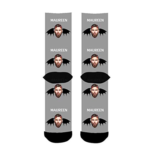 Aolun Calcetines Personalizados Con Fotos,Diablo de halloween,Ponga Su Cara En Calcetines Para Hombres, Mujeres