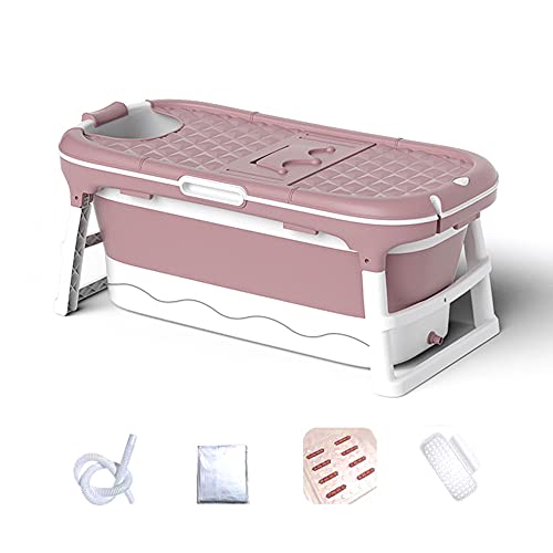 Bañera Plegable Adulto 120cm | Bañera de Masaje Plegable Grande con Cesta de Jabón, Funda, Reposacabezas y Rodillos de Masaje | Ideal para Pequeños Baños Plato Ducha