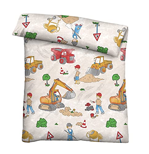 Biberna 0007232 Juego de Cama con Fundas de Almohada Castor Fino 1x 100x135 cm + 1x 40x60 cm, Gris Pardo