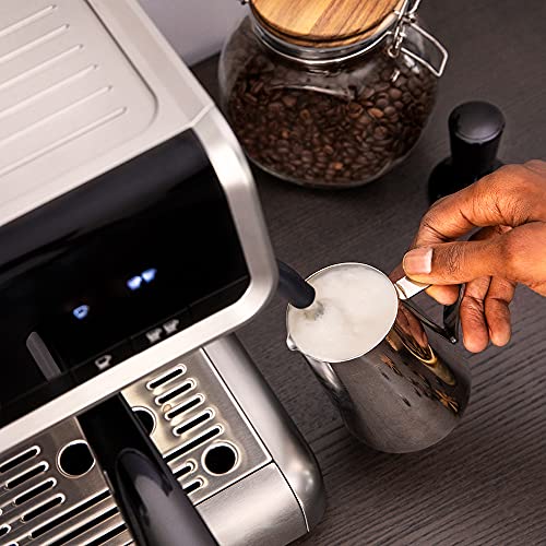 Cecotec Cafetera Express con Brazo con Doble Salida Power Espresso 20 Barista Cream. 1550 W, 20 Bares, Depósito de Café en Grano 250g, Molinillo con 30 Niveles, Thermoblock, Depósito de Agua 2,5 L