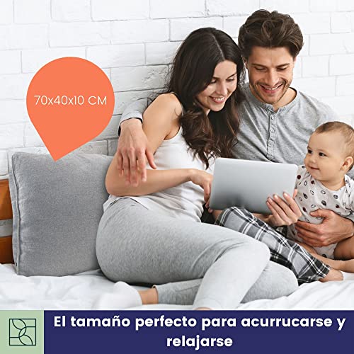 Cojin Sofa con Relleno Incluido 40x70, Funda Suave de algodón Oeko-Tex - Cómodo cojin Respaldo Sofa con Relleno de dureza Media - Cojin Sofa Grande - Cojines Decorativos para Sofa de DYNMC YOU - Gris