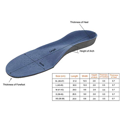 conpoir Plantillas de Zapatos Soportes de Arco Inserciones ortopédicas Fascitis Plantar Pies Dolor Alivio de pies Planos Plantillas de pies de Arco Alto