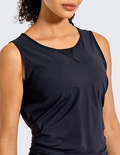 CRZ YOGA Camiseta Deportiva de Tirantes Prendas Deportivas para Mujer de Fitness Espalda Abierta Negro 38