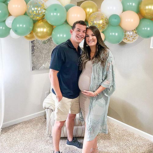 Decoraciones de fiesta verde salvia - Decoraciones de baby shower retro verde oliva DIY Kit de guirnaldas de globos Oh Baby Balloon para niña niño Género neutral Party Supplies Set