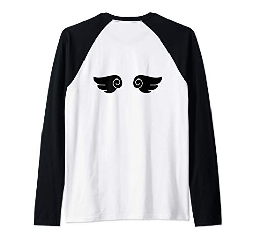 Diseño de espalda de alas de ángel de anime Camiseta Manga Raglan