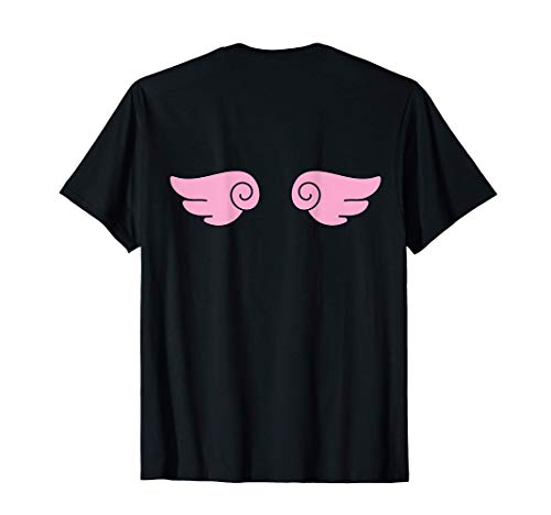 Diseño de espalda de alas de ángel de anime rosa Camiseta