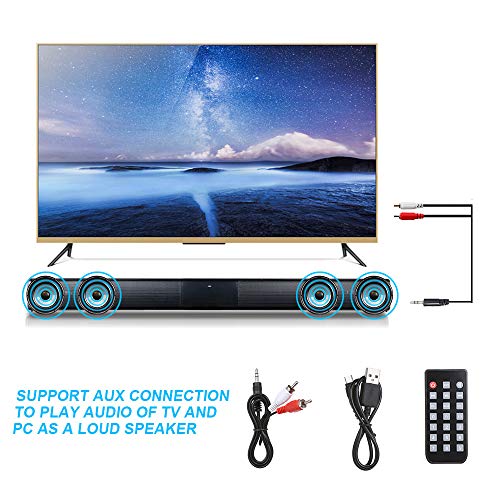 Docooler Barra de Sonido Para TV,Luxus inalámbrico Bluetooth 4.0 Altavoz SoundBar TV de Cine en casa 3D de Bass televisor de subwoofer con RCA Line con Mando a Distancia