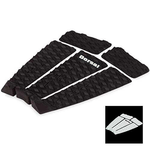 DORSAL Five (5) Piece Surfboard Traction Pads with Tail Block - Black - Standard