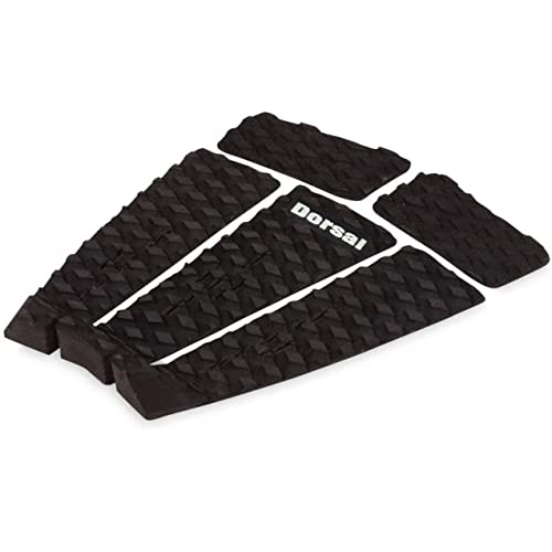 DORSAL Five (5) Piece Surfboard Traction Pads with Tail Block - Black - Standard