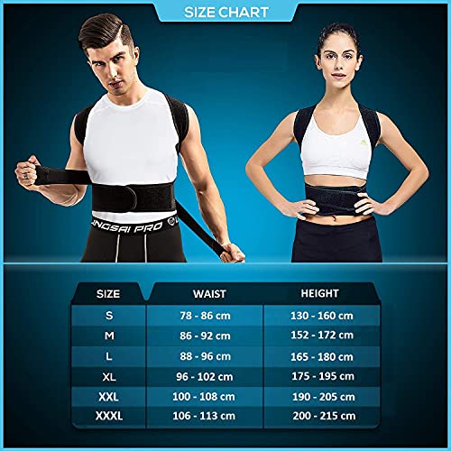 Ducomi Extreme Posture - Corrector de Postura Ajustable para Espalda - Correa de Soporte y Ayuda de Corrección con 12 Imanes de 800 Gauss - Evita Dolor e Inflamación en Articulaciones