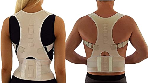Ducomi Extreme Posture - Corrector de Postura Ajustable para Espalda - Correa de Soporte y Ayuda de Corrección con 12 Imanes de 800 Gauss - Evita Dolor e Inflamación en Articulaciones