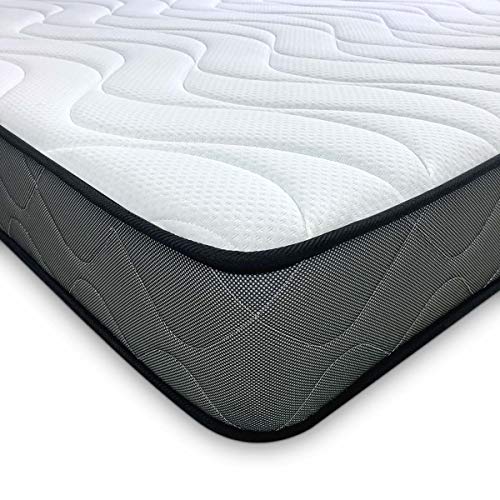 DUÉRMETE ONLINE Colchón Viscoelástico Elda, Firme y Confortable, Antiácaros y Antibacterias, Cara Invierno/Verano, Altura 22cm, 120x180