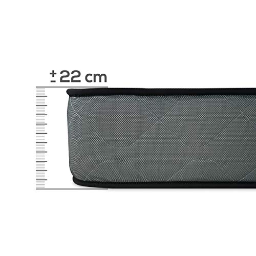 DUÉRMETE ONLINE Colchón Viscoelástico Elda, Firme y Confortable, Antiácaros y Antibacterias, Cara Invierno/Verano, Altura 22cm, 120x180