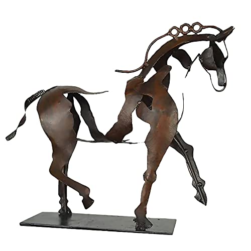Estatua vintage de cobre de pie de caballo escultura de caballo animal estatua de caballo decoración del hogar moderna estatua de caballo de metal para el hogar, estantería de oficina, escritorio