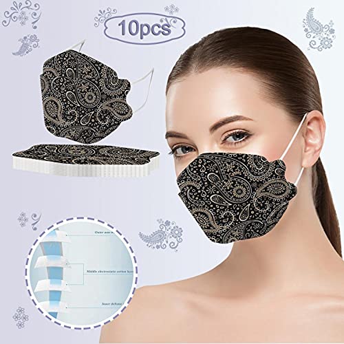 FACAIAFALO 10PC Unisex Adultos De Desechable Estampado de mariposas 5 Capas Bufanda para el Trabajo al Aire Libre Diario