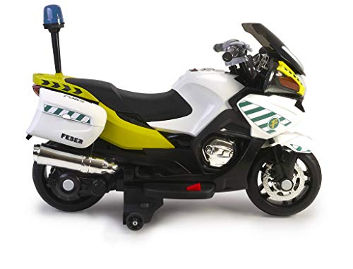 FEBER-Moto de policía, Guardia Civil, Infantil, con batería 12 V, con Luces y Sonido, Color no Aplica (Famosa 800012841)