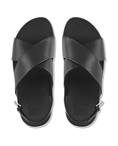 FITFLOP Lulu Cross Back-Strap, Sandalia con Pulsera para Mujer, Black (Black 001), 39 EU