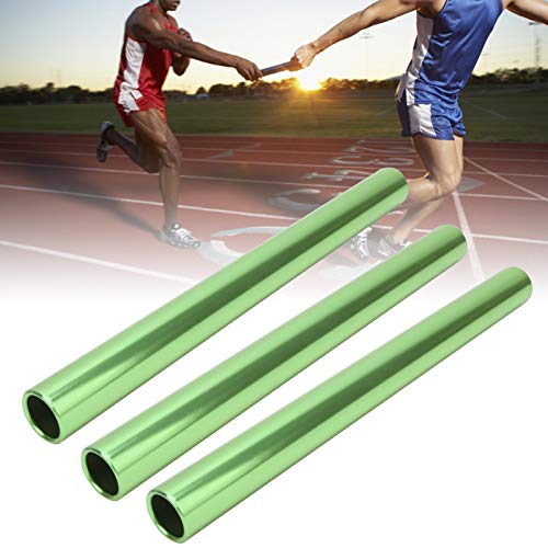 Fockety Bastón de relé, 3 Bastones de relé de Pista y Campo, para Uso en combinación de Colores Brillantes(Green)