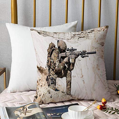 Funda de Cojín,Funda de Almohada Cuadrada para Asiento,Decoración del ejército, guardabosques de los Estados Unidos en la moFundas de Almohada para Sofá Decorativas Dormitorio Coche Pulgada 45 x 45 cm