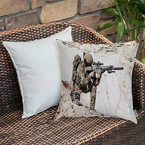 Funda de Cojín,Funda de Almohada Cuadrada para Asiento,Decoración del ejército, guardabosques de los Estados Unidos en la moFundas de Almohada para Sofá Decorativas Dormitorio Coche Pulgada 45 x 45 cm