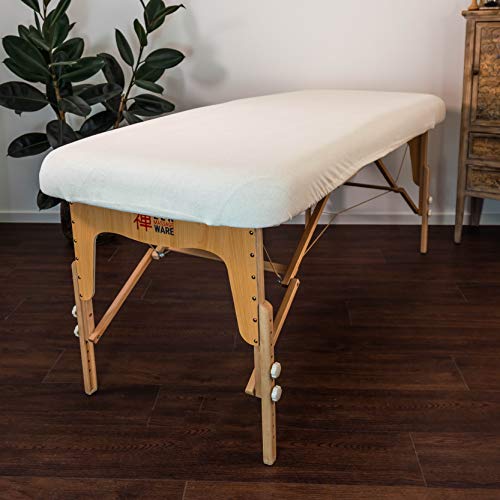 Funda de rizo Zen para tumbonas de masaje, apta para 71 – 81 cm x 185 – 195 cm, extra suave, lavable a 60 °C, con certificado Öko Tex 100, para todo tipo de mesas de cosméticos y de terapia (crema)