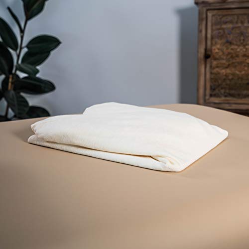 Funda de rizo Zen para tumbonas de masaje, apta para 71 – 81 cm x 185 – 195 cm, extra suave, lavable a 60 °C, con certificado Öko Tex 100, para todo tipo de mesas de cosméticos y de terapia (crema)