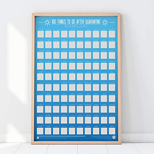 Gift Republic 100 cosas que hacer después de la cuarentena lista de cubos Scratch Off Poster