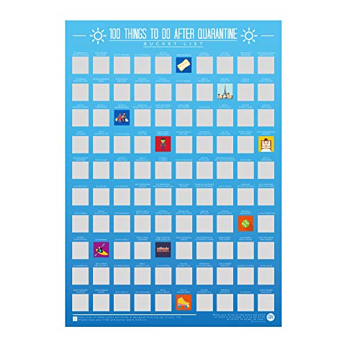Gift Republic 100 cosas que hacer después de la cuarentena lista de cubos Scratch Off Poster