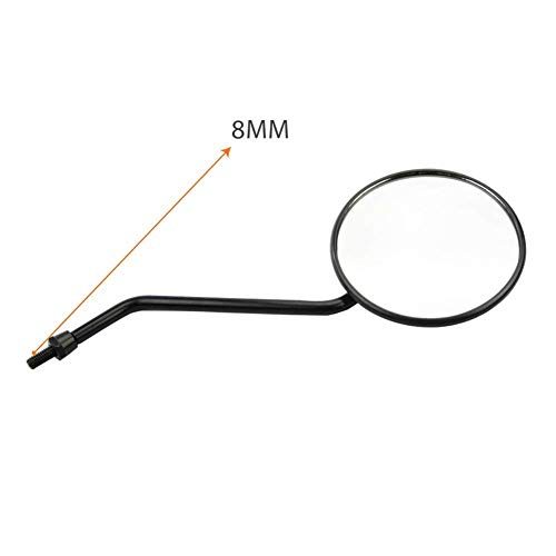 GOOFIT Retrovisor Moto 8mm Redondos Universales Espejo reemplazo para Ciclomotor 50cc 80cc 125cc 150cc 250cc Pit Bike ATV Scooter Negro A