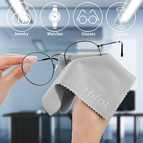 Hifot toallitas limpia gafas 12 piezas, Paños de Microfibra para Limpiar para la Limpieza de los Lentes, gafas, Tabletas, Telefonos, cristales, pantalla - 5.7"/14.5cm *6.9"/17.5cm