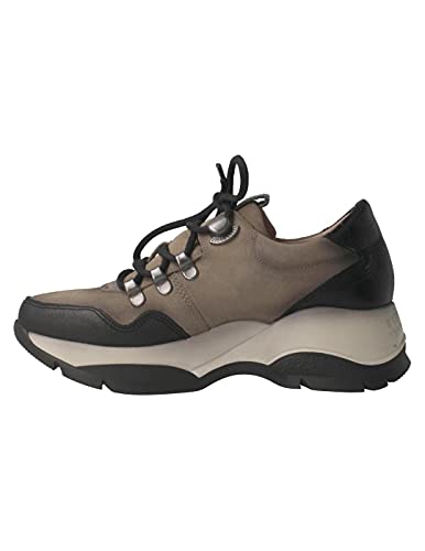 HISPANITAS - Andes HI211888 Taupe - Zapato Deportivo de Piel, con cuña y Plataforma, Cordones, Suela de Goma, para: Mujer Color: Taupe Talla:40