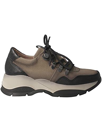 HISPANITAS - Andes HI211888 Taupe - Zapato Deportivo de Piel, con cuña y Plataforma, Cordones, Suela de Goma, para: Mujer Color: Taupe Talla:40