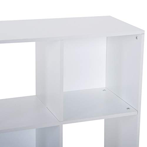 HOMCOM Estantería Librería 3 Niveles Armario de Almacenamiento 9 Cubos Estantería de Pie Separador de Habitación Estante de Exposición 91.5x29.5x91.5cm Madera